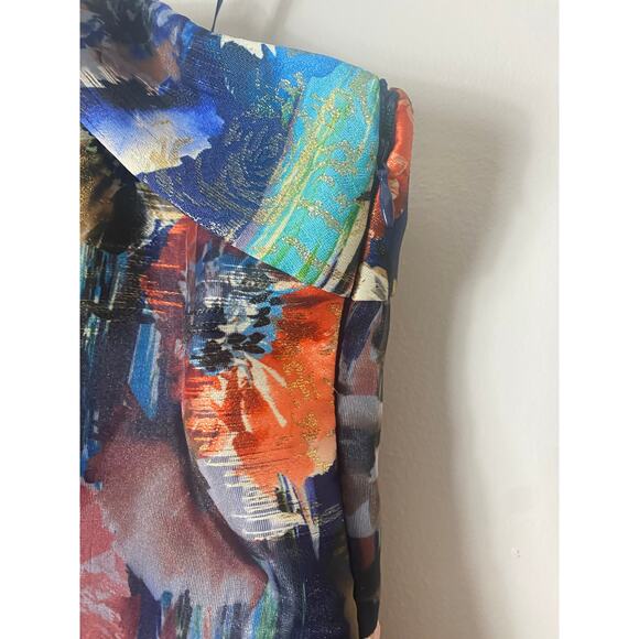 AIDAN MATTOX DRESS GOWN 10 MOTHER OF THE BRIDE FALL WEDDING GUEST LONG FLORAL - Picture 12 of 16